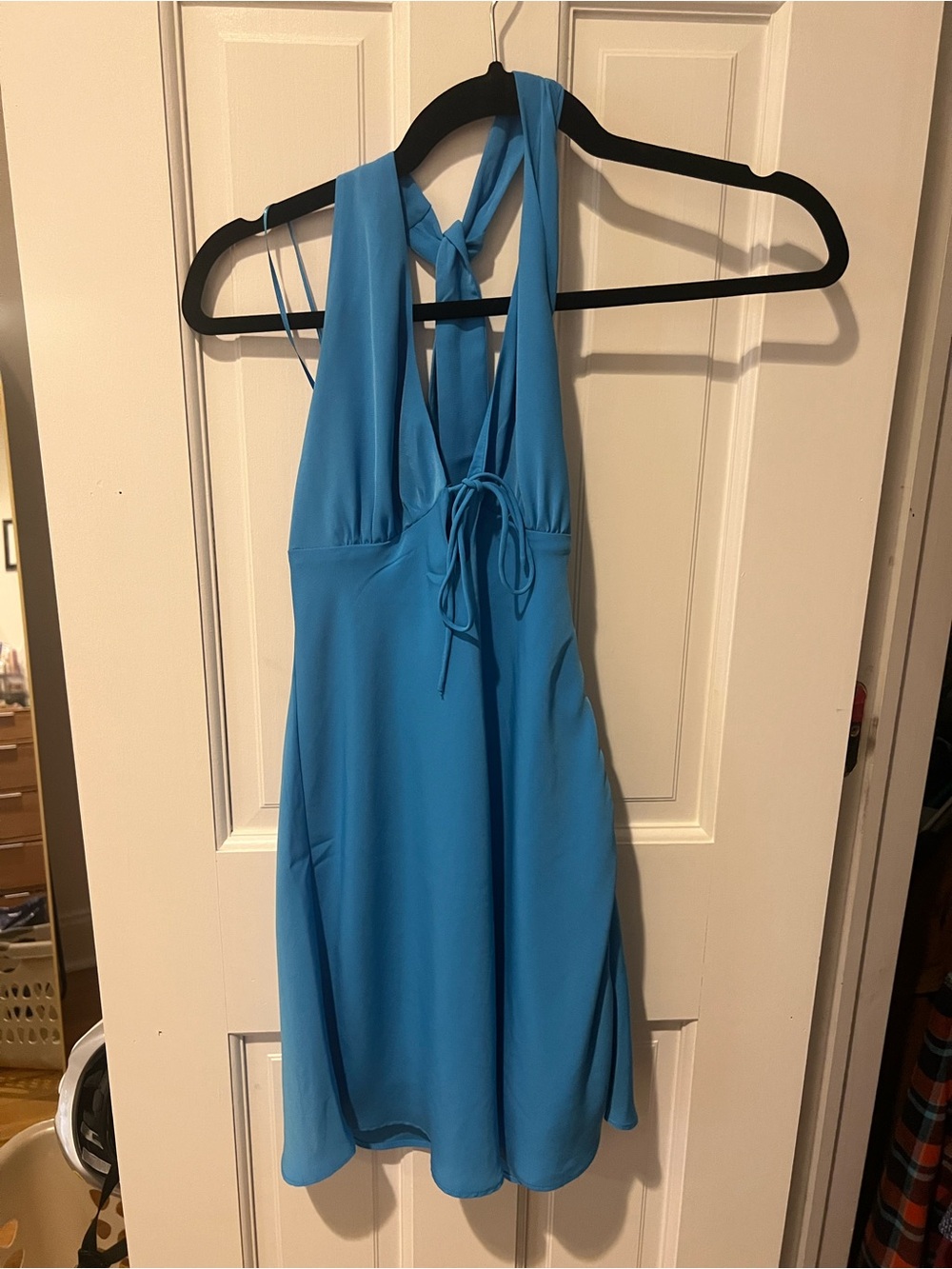 Blue Halter Mini Dress
